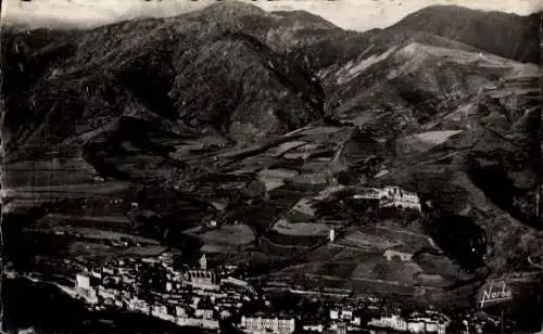 Ak Prats de Mollo Pyrénées Orientales, Vues du Village, du Fort et Massif du Granarois