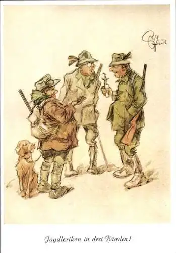 Künstler Ak Geilfus, H., Jagdlexikon in drei Bänden