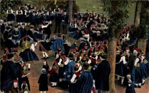 Ak Hessische Volkstrachten, Schwälmer Kirmes, Tanz