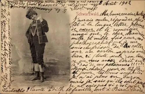 Ak Schwarzwald, Junger Mann in Tracht