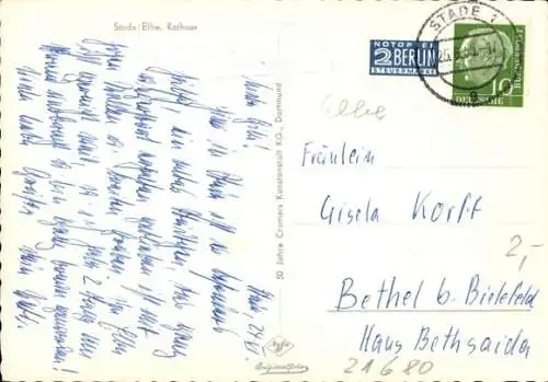 Ak Landpoststempel Stade