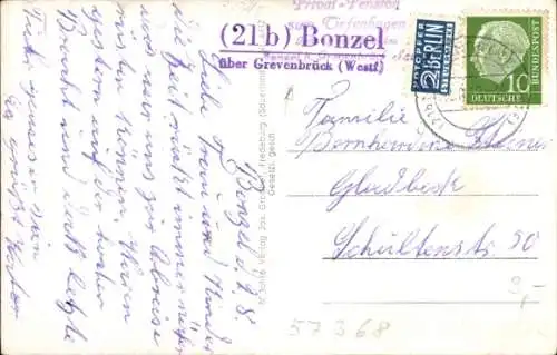 Ak Landpoststempel (21b) Bonzel über Grevenbrück (Westf.)