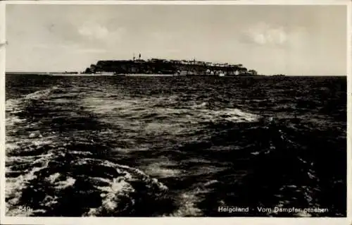 Ak Nordseeinsel Helgoland,  Dampferansicht, Meer, Küste