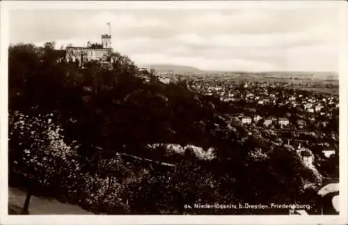 Ak Niederlössnitz Radebeul, Friedensburg mit Umgebung