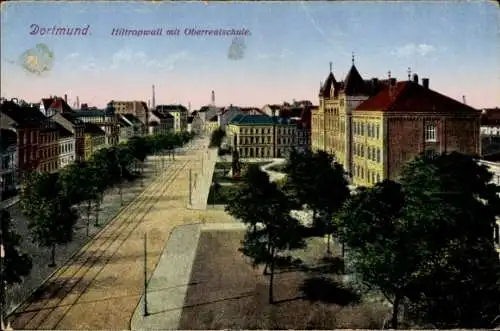 Ak Dortmund im Ruhrgebiet, Hiltropwall m. Oberrealschule