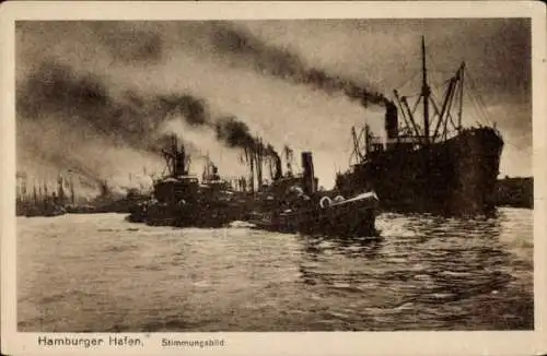 Ak Hamburg, Hafen, Dampfer
