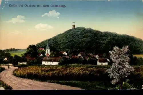 Ak Oschatz in Sachsen, Collm bei  Collmberg, Kirche, Häuser, Landschaft