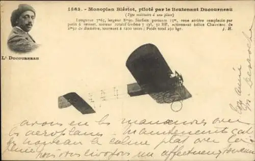 CPA Aviation, Monoplan Bleriot, Pilot Ducourneau
