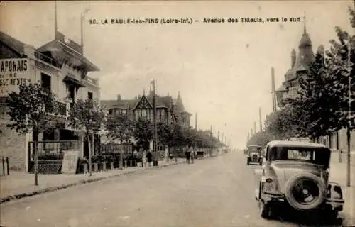 CPA La Baule-les-Pins Escoublac Loire Atlantique, Avenue des Tilleuls