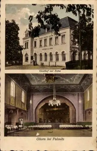Ak Ohorn in Sachsen, Gasthof zur Eiche, Saal, Innenansicht, Gaststätte