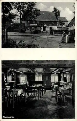 Ak Ohorn in Sachsen, Gaststube, Gasthaus, Innenansicht, Tischordnung, rustikal