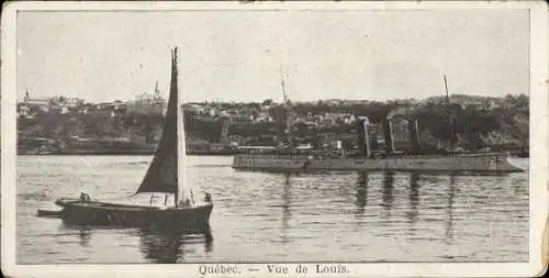 Ak Québec Kanada, Vue de Louis, Segelboot, Kriegsschiff, Ort