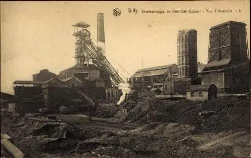 Ak Gilly Charleroi Wallonien Hennegau, Zeche Noel Sart Culpart