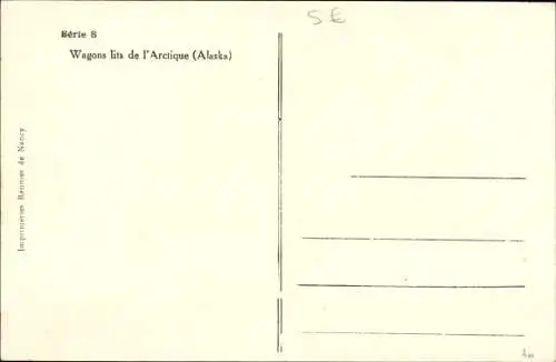 Ak Alaska USA, Wagons lits de l'Arctique, Hundeschlitten