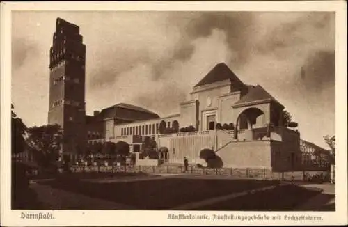Ak Darmstadt in Hessen, Künstlerkolonie, Ausstellungsgebäude mit Hochzeitsturm