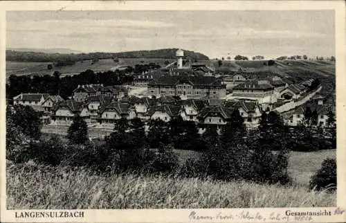 Ak Langensoultzbach Langensulzbach Elsass Bas Rhin, Panoramaansicht, Hügelige Landschaft, Dörf...