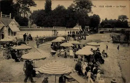 Ak Isle Adam Val d'Oise, Strand