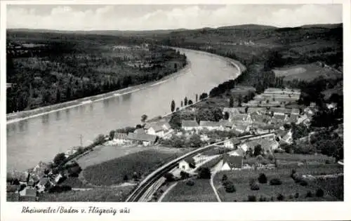 Ak Rheinweiler Bad Bellingen in Baden, Fliegeraufnahme