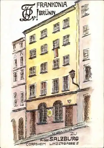 Studentika Ak Salzburg, Corps Frankonia Brünn, Corpsheim Linzergasse 5