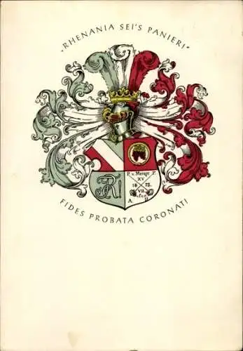 Studentika Ak Erlangen, Corps Rhenania, Atzelsberger Steige 8, Wappen
