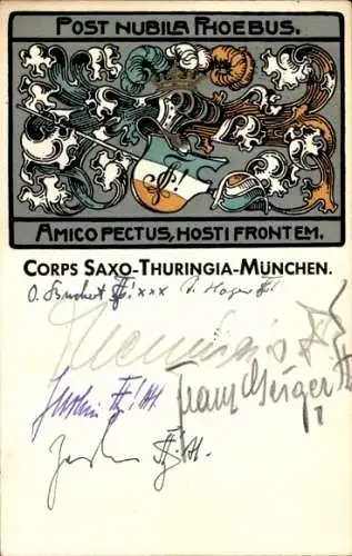 Studentika Ak München Bayern, Corps Saxo Thuringia, Wappen