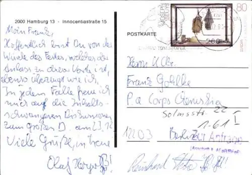 Studentika Ak Hamburg, Corps Irminsul, Innocentiastraße 15, Wappen