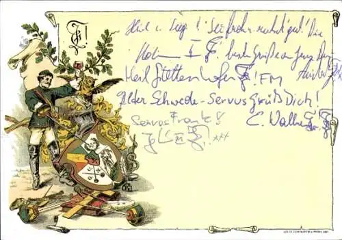 Studentika Ak Graz, Akad. Corps Joannea, Leonhardstraße 32, Wappen