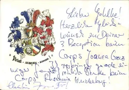 Studentika Ak Heidelberg, Corps Rhenania, Hauptstraße 231, Wappen