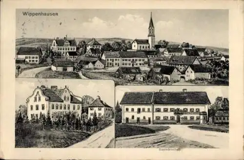 Künstler Ak Wippenhausen Kirchdorf an der Amper Oberbayern, Gesamtansicht, Gastwirtschaft
