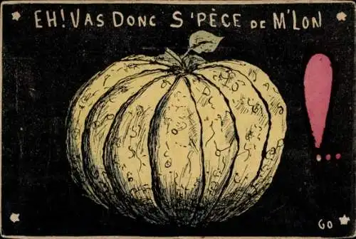 Präge Ak Kürbis, Melone