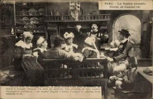 Ak Frankreich, Menschen in Volkstrachten, Wohnstube