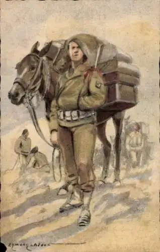 Künstler Ak Lajoux, Edmond, Armée Française de la Libération, Chasseur Alpin