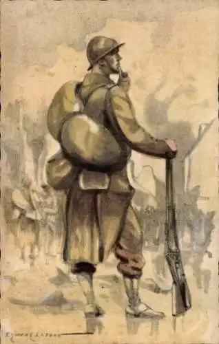 Künstler Ak Lajoux, Edmond, Armée Française de la Libération, Fantassin