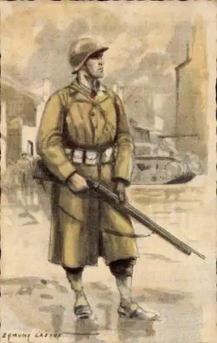 Künstler Ak Lajoux, Edmond, Armée Française de la Libération, Fantassin