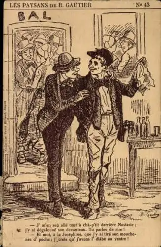 Künstler Ak Gautier, Bauern, Ball