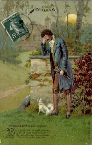 Künstler Ak Wer treulich liebt, ist nicht verlassen, Gedicht