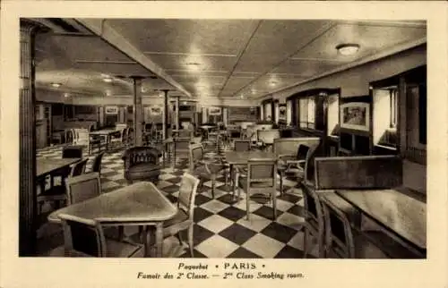 CPA Pacquebot Paris, Fumoir, CGT, French Line