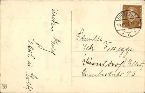 Ak Glückwunsch Neujahr, Häuser, Turm, Brücke