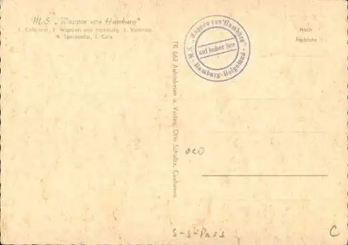 Ak MS Wappen von Hamburg, Seebäderschiff