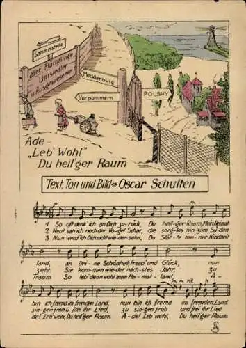 Lied Künstler Ak Ade Leb wohl Du heilger Raum, Oscar Schulten