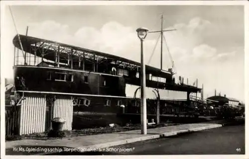 Ak Niederländisches Kriegsschiff Schorpioen