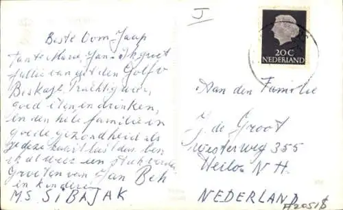 Ak Dampfer M.S. Sibajak, Rotterdamsche Lloyd KRL