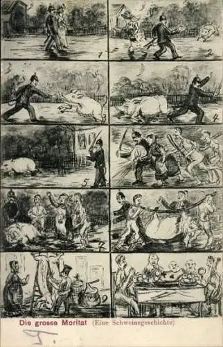 Ak Erzählung, Große Moritat, Schweinegeschichte