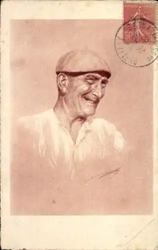 Künstler Ak Tetes Basques, Mann, Portrait