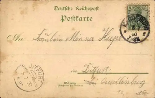 Litho Magdeburg an der Elbe, Dom, Inselteich