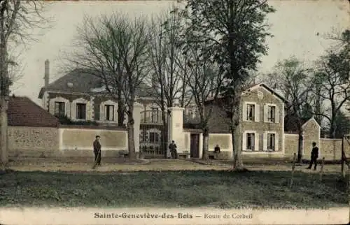 Ak Sainte Genevieve des Bois Essonne, Route de Corbeil