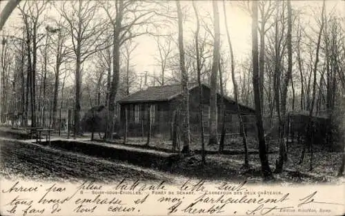 Ak Soisy sous Étiolles Soisy-sur-Seine Essonne, Foret de Senart, Carrefour des deux Chateaux