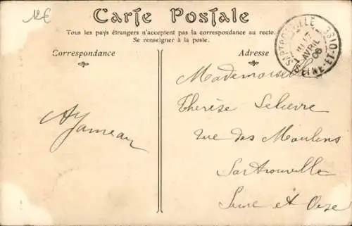 Ak Caen Calvados, L'Eglise Saint-Pierre, vue prise de la Rue Montoir-Poissonerie