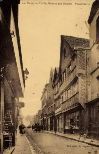 Ak Caen Calvados, Vieilles Maisons rue Montoir, Poissonnerie