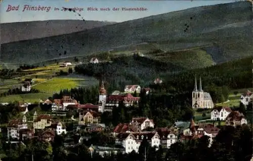Ak Świeradów Zdrój Bad Flinsberg Schlesien, Blick nach der Piastenhöhe